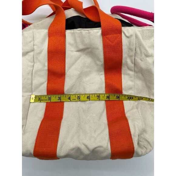 Victoria’s Secret Canvas Tote Shoulder Bag Inside Pocket Multi Way 20 x14 Multic - Picture 7 of 7